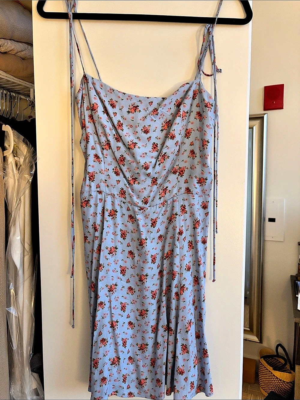 Reformation Floral Midi Dress in Blue